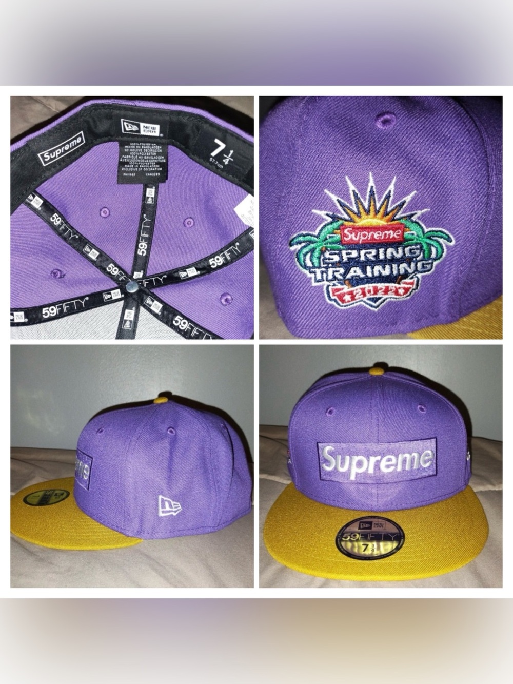 Supreme Hat Purple + Gold New Era Two-Tone Box Logo Fitted Cap SS22